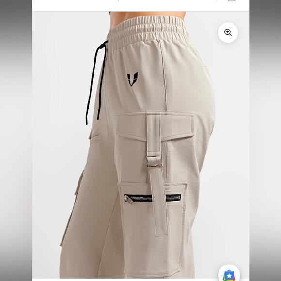 NEW FIRM ABS CREAM TAN CARGO PANTS TRACK JOGGERS MEDIUM - Picture 8 of 9